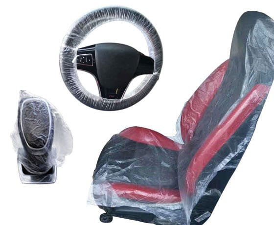 One TIme Use Plastic Covers Car Seat Gear Shift Steering Wheel
