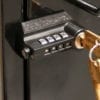 Combination lock on Deluxe Valet Podiums