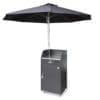 valet podium with umbrella