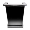 Custom Deluxe Podium in Black Acrylic Panels with Curved Counter