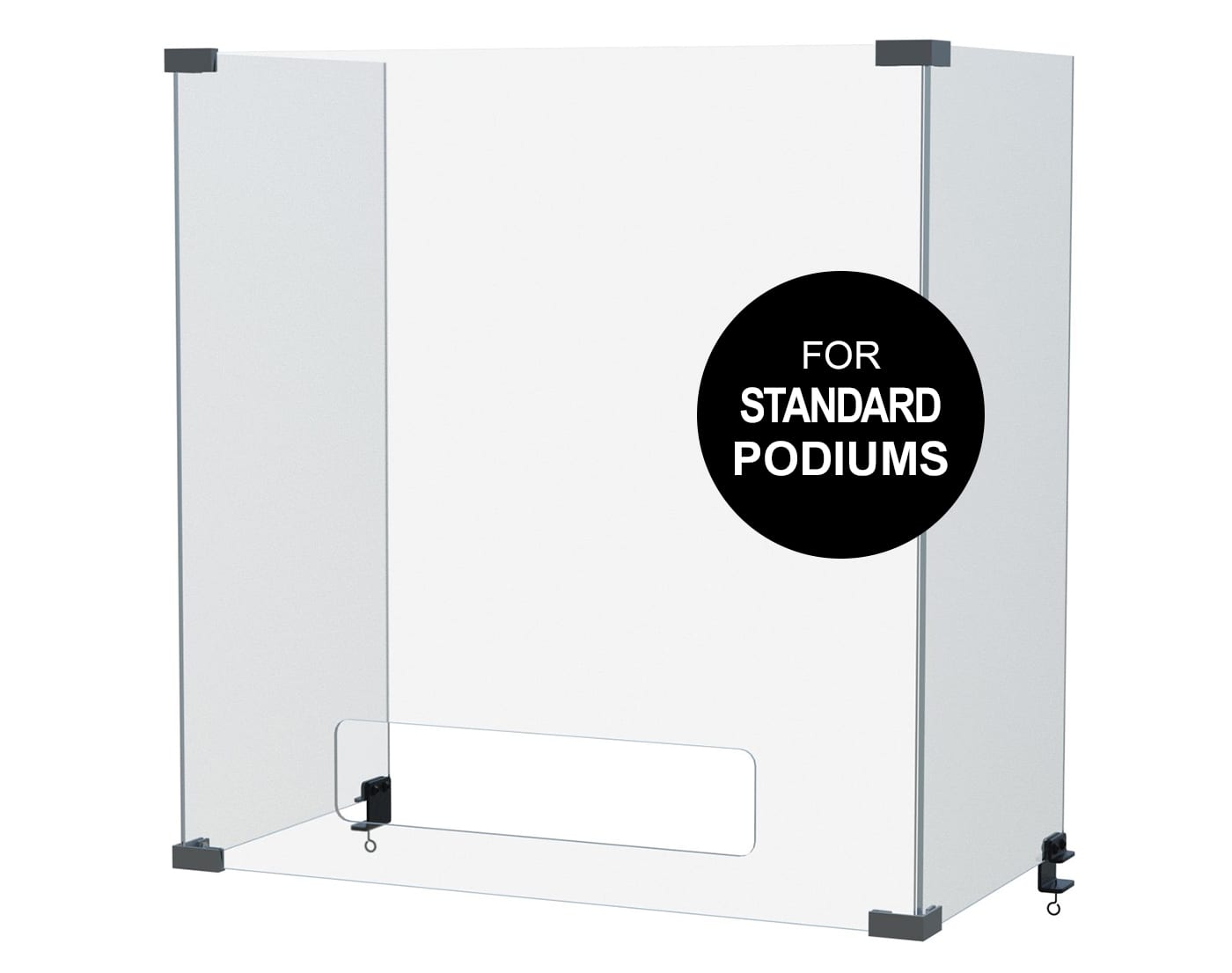 3 Panel Sneezeguard for Standard Podium