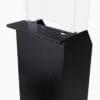 Black Standard Podium with transaction counter and 3-panel sneeze guard