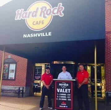 A Parking Service Deluxe Valet Podium at Hard Rock Memphis