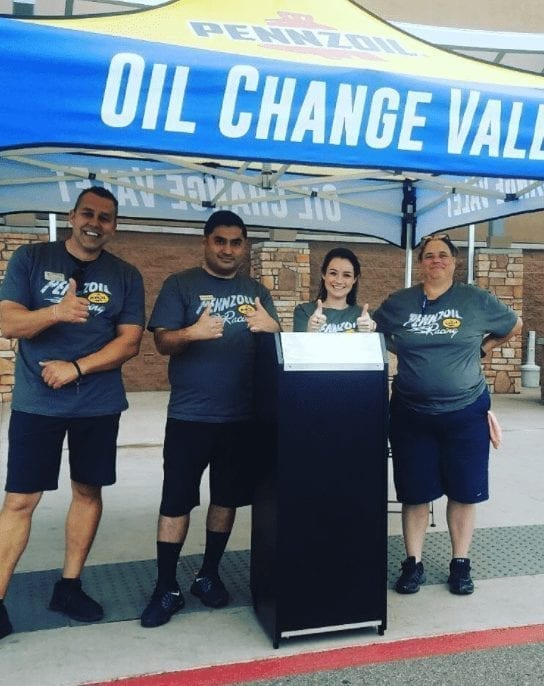 American Valet with Compact Podium at Pennzoil Oil change promotion