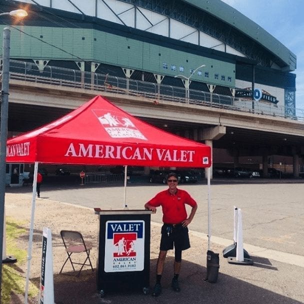 American Valet with Deluxe podium at Chase Field for Spring Training