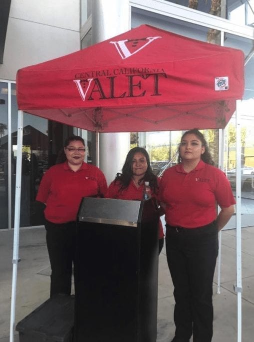 Central California Valet team with a Compact Valet Podium