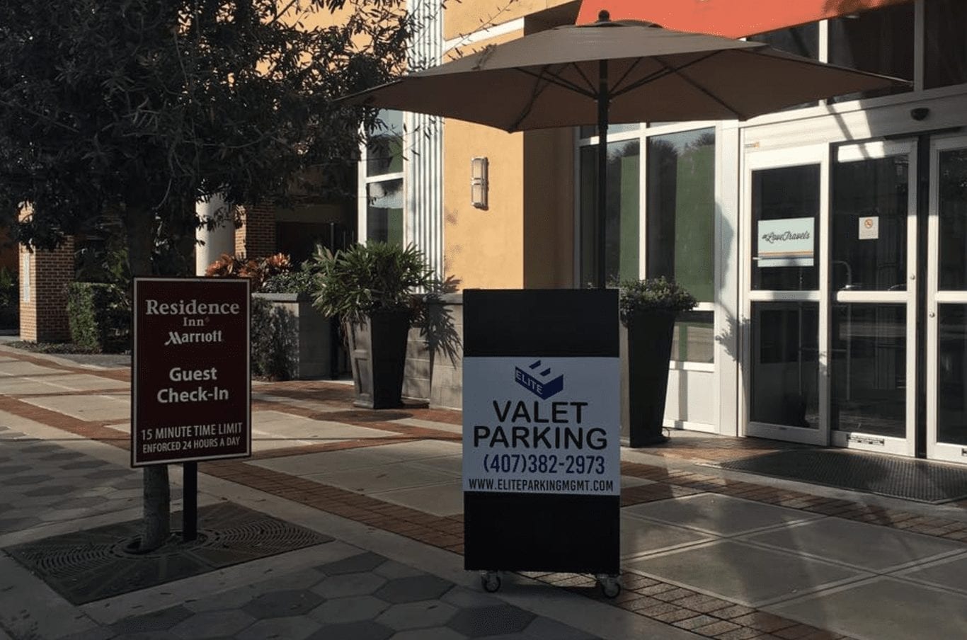 Elite Parking Management and Standard Valet Podium at Marriott Hotel