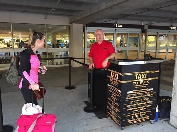 Orlando International Airport Deluxe Valet podium Taxi Station