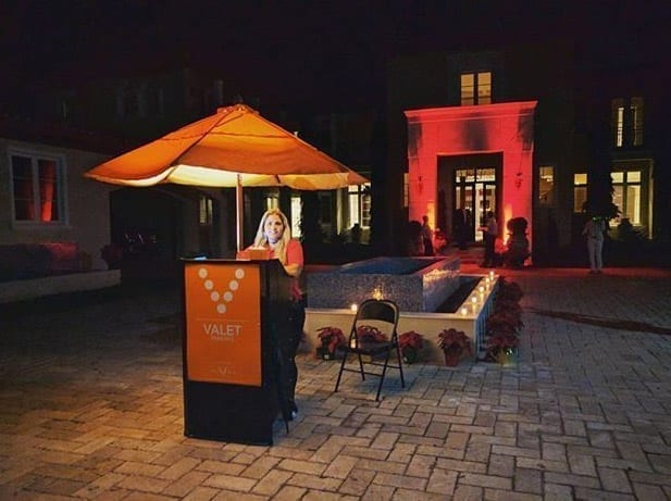 Valet Vault Parking and Portable Vlet podium at Private Party