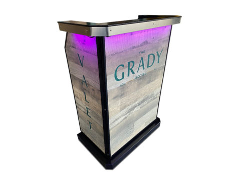 Custom Deluxe Valet Podium with Decal Print on Laminated Panels
